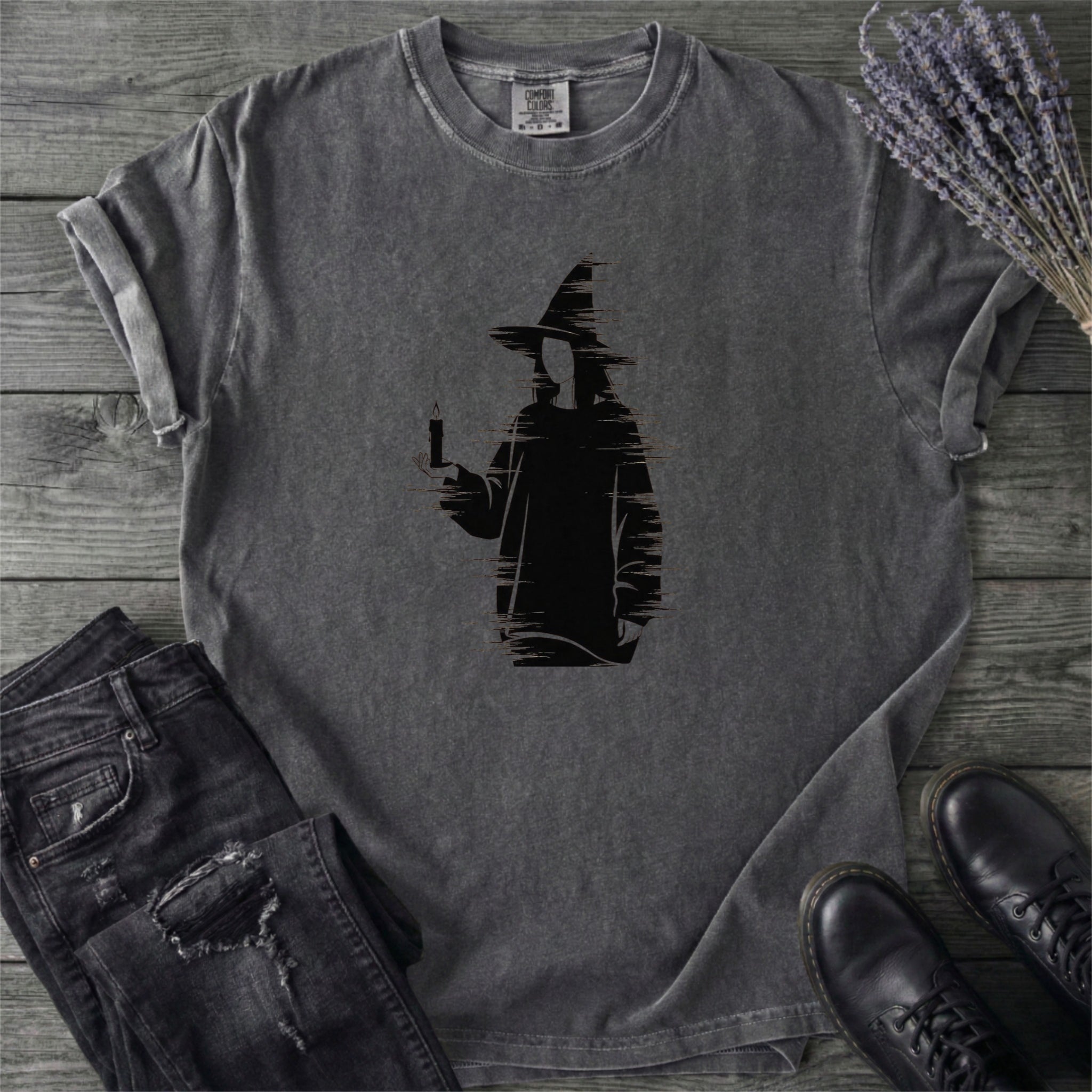 Grunge Witch Silhouette T-Shirt