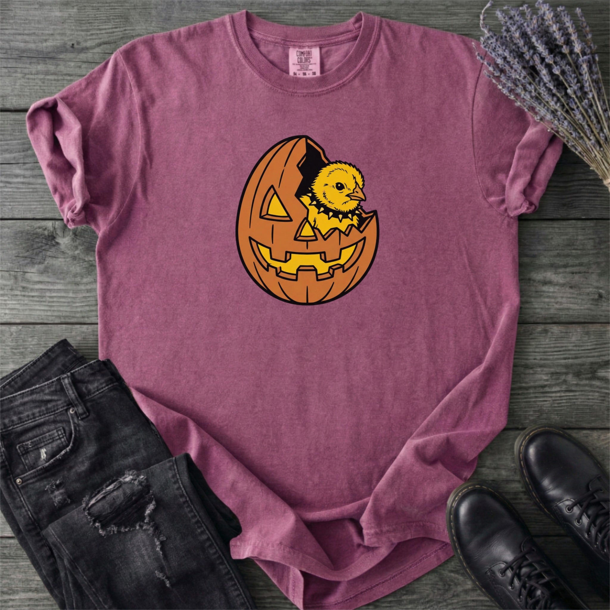 Jack-O-Lantern Egg Punk Chick T-Shirt