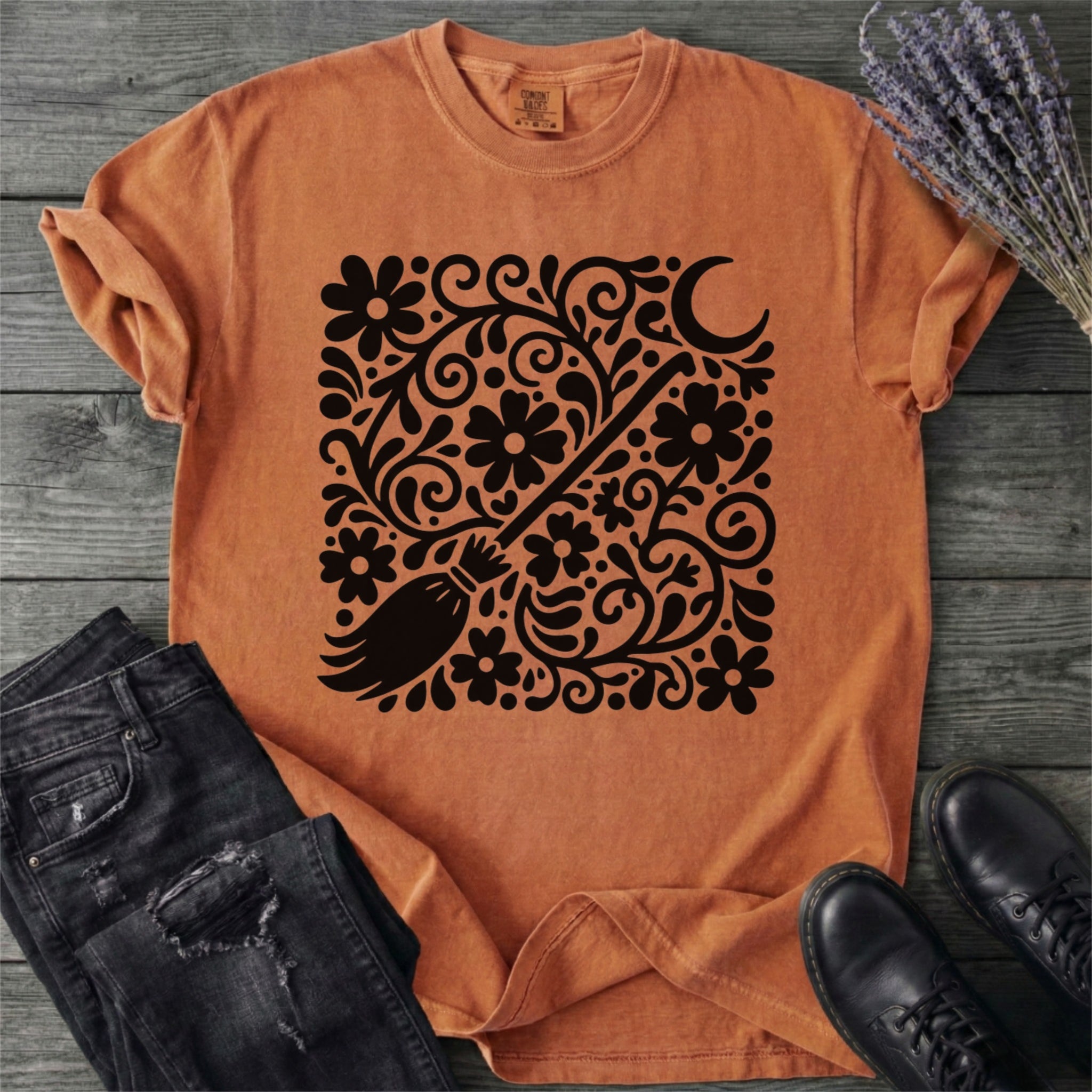 Witch'S Broom Floral T-Shirt