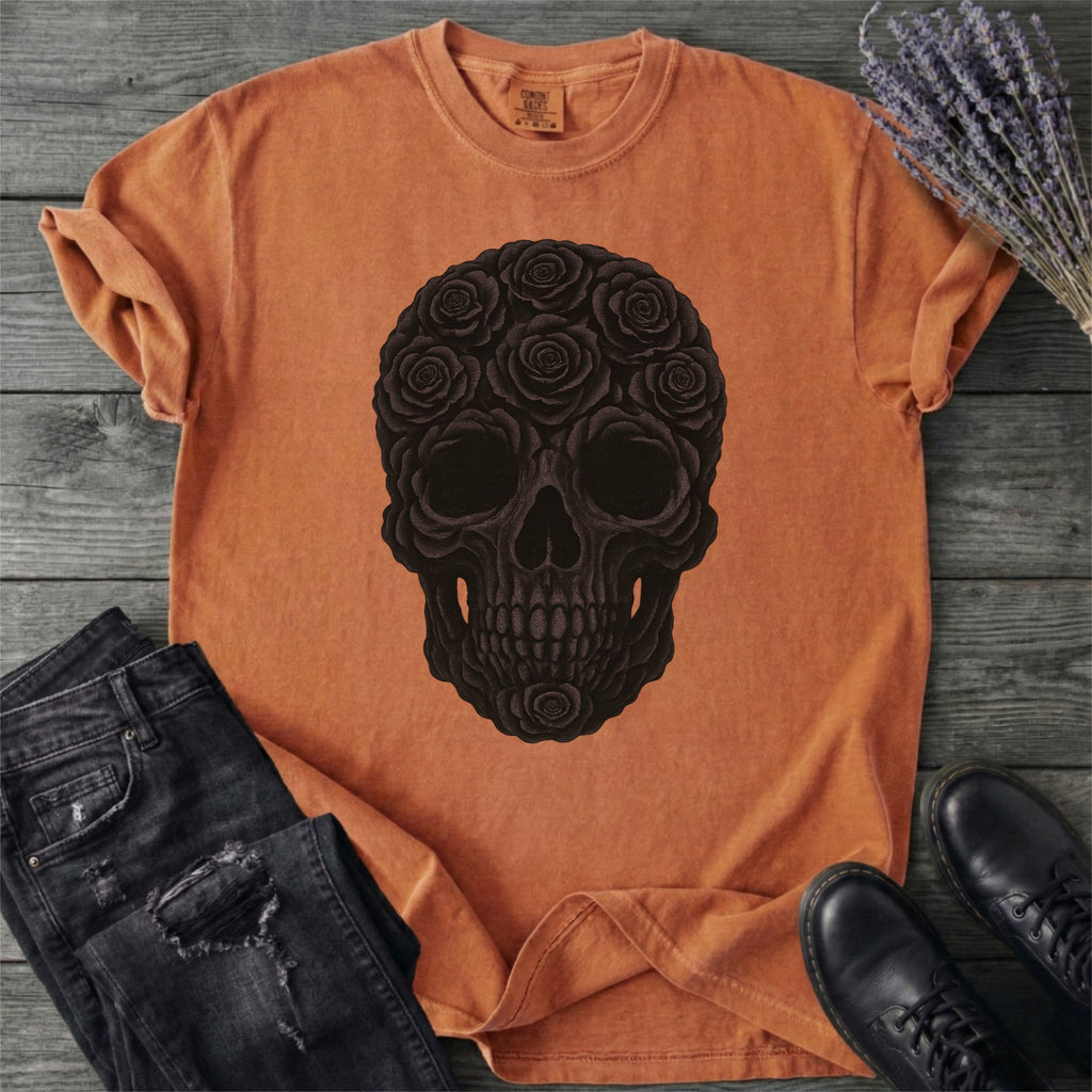 Black Rose Skull T-Shirt