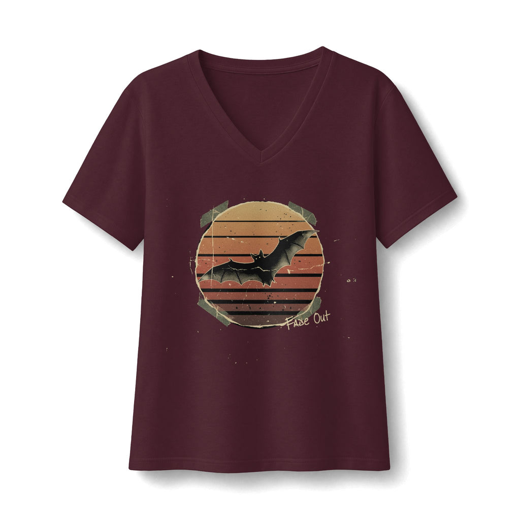 fade out grunge bat V-Neck T-Shirt