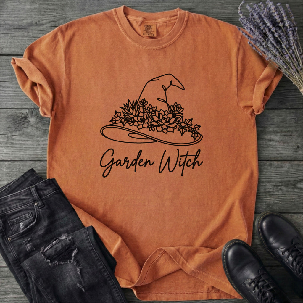 Garden Witch Floral Hat T-Shirt