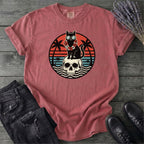 Tropical Cat And Skull T-Shirt