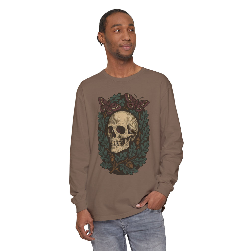 Skull And Moths Long Sleeve T-Shirt
