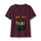 Trick Or Treat Candy Cauldron V-Neck T-Shirt