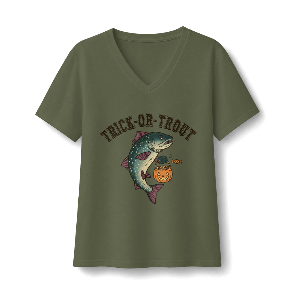 Trick Or Trout V-Neck T-Shirt