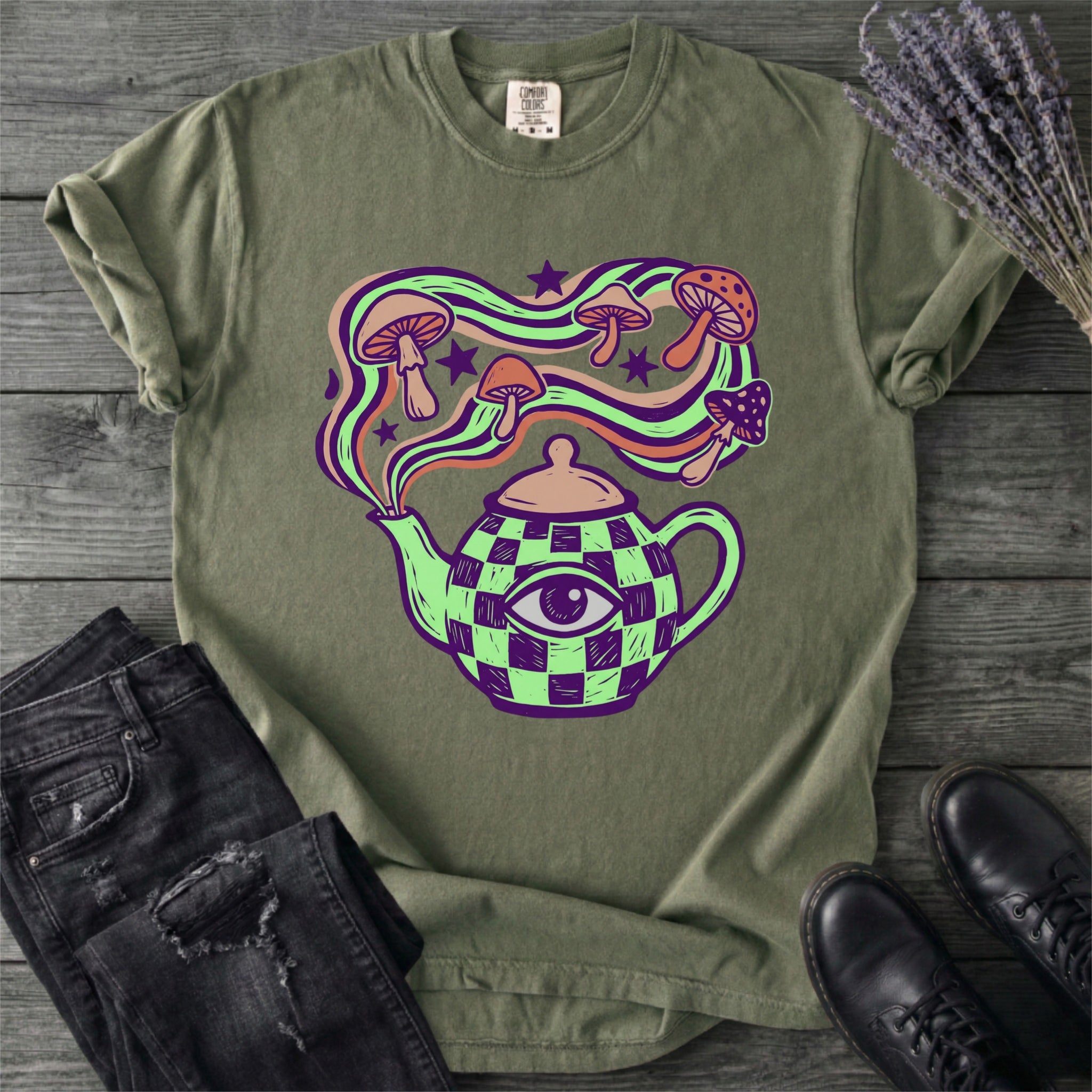 Psychedelic Teapot Mushrooms T-Shirt
