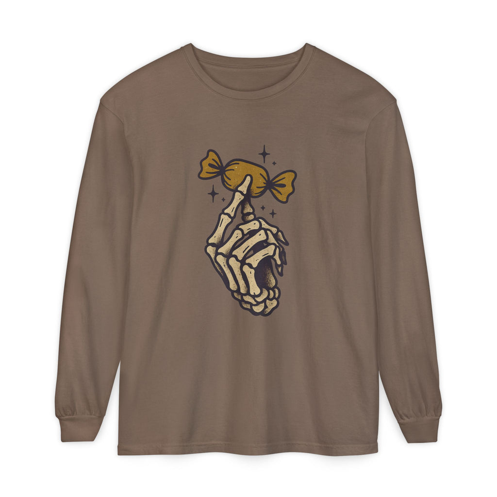 Skeleton Hand Holding Candy Long Sleeve T-Shirt