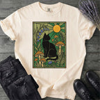 Stained Glass Garden Cat T-Shirt