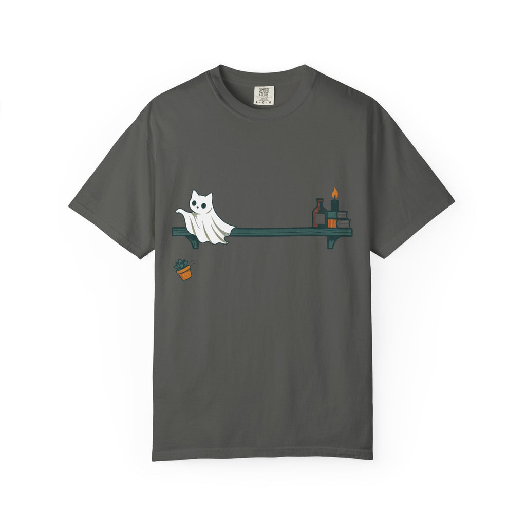 Ghost Cat Knocking Off T-Shirt