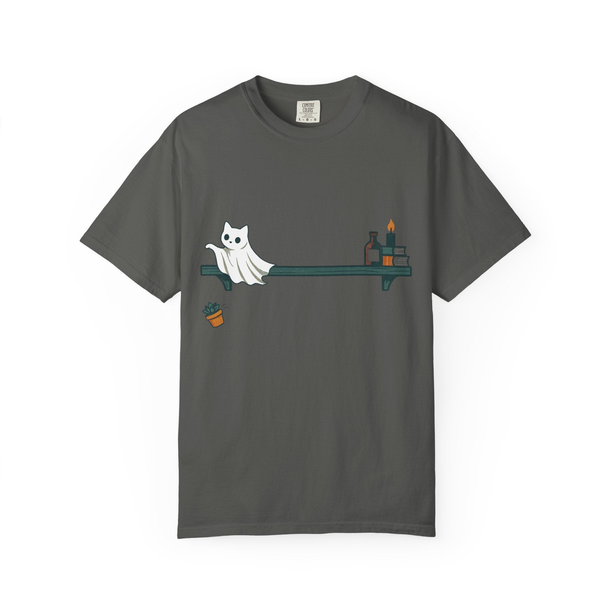 Ghost Cat Knocking Off T-Shirt