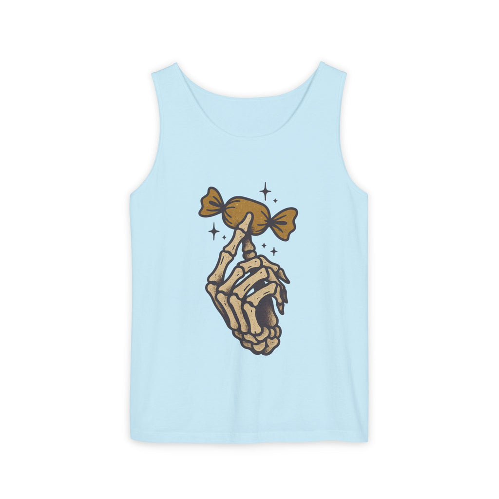 Skeleton Hand Holding Candy Tank Top