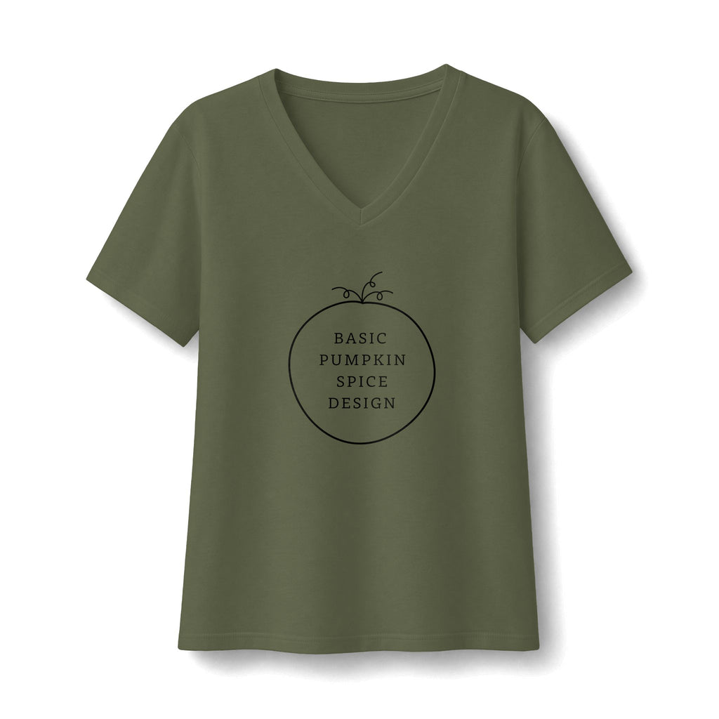 Basic Pumpkin Spice Design V-Neck T-Shirt