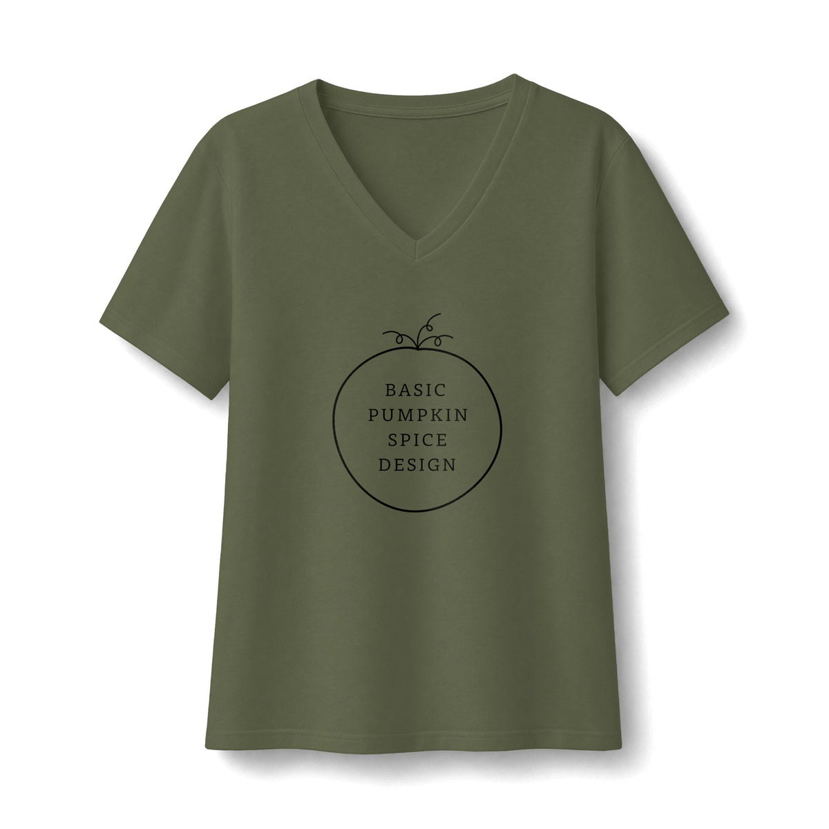 Basic Pumpkin Spice Design V-Neck T-Shirt