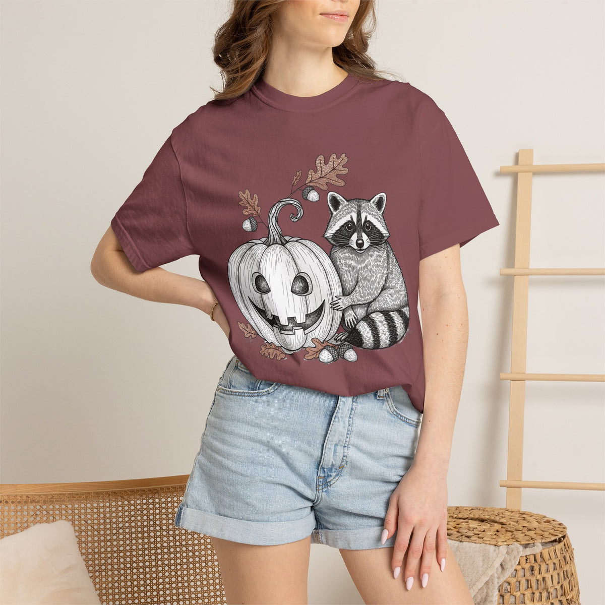 Raccoon And Pumpkin T-Shirt