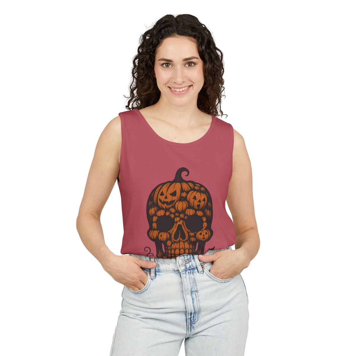 Pumpkin Skull Tank Top