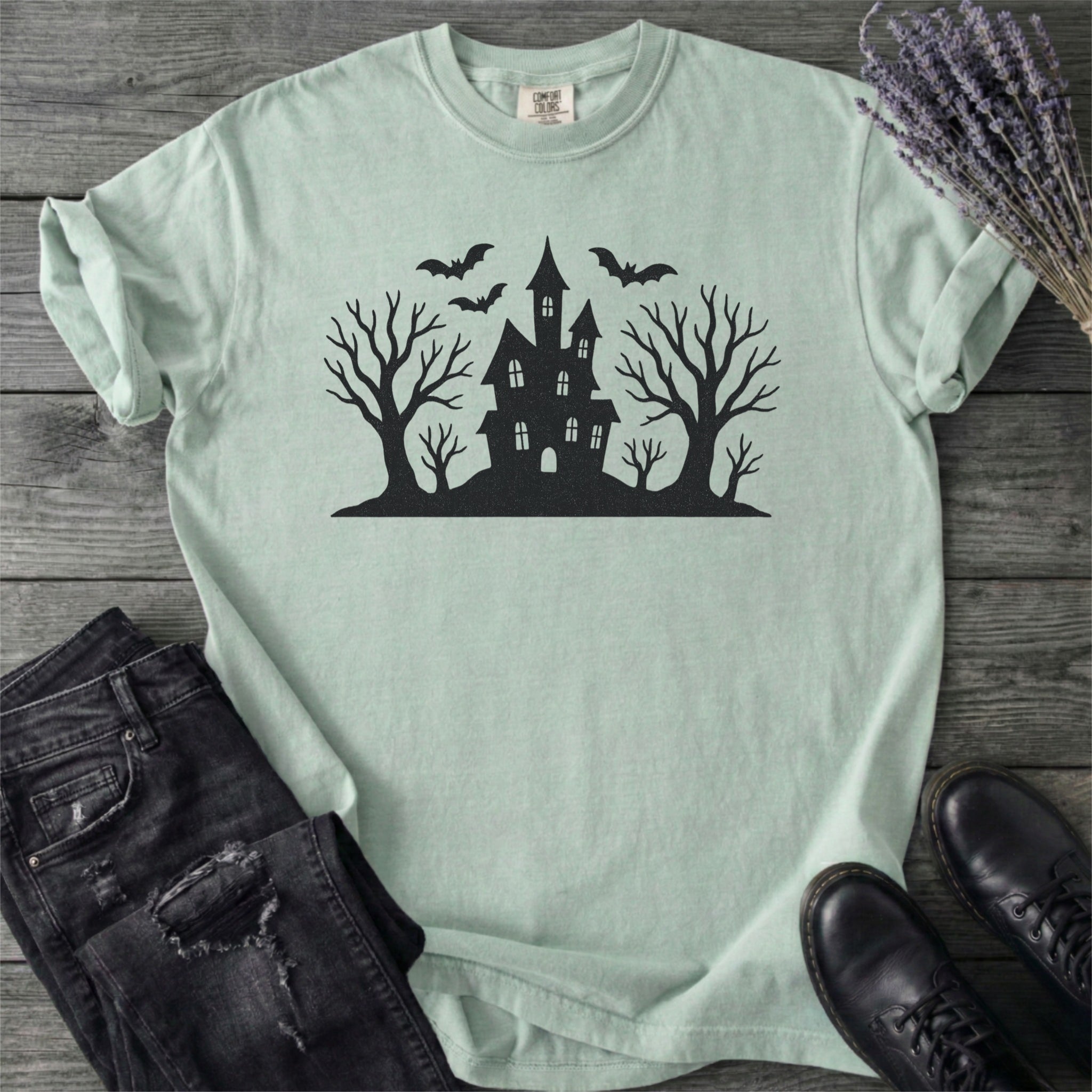 Haunted House Silhouette T-Shirt