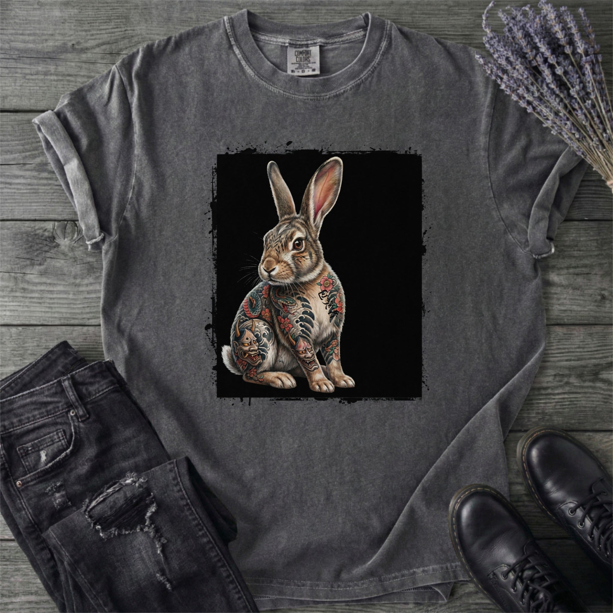 Grunge Tattoo Rabbit T-Shirt