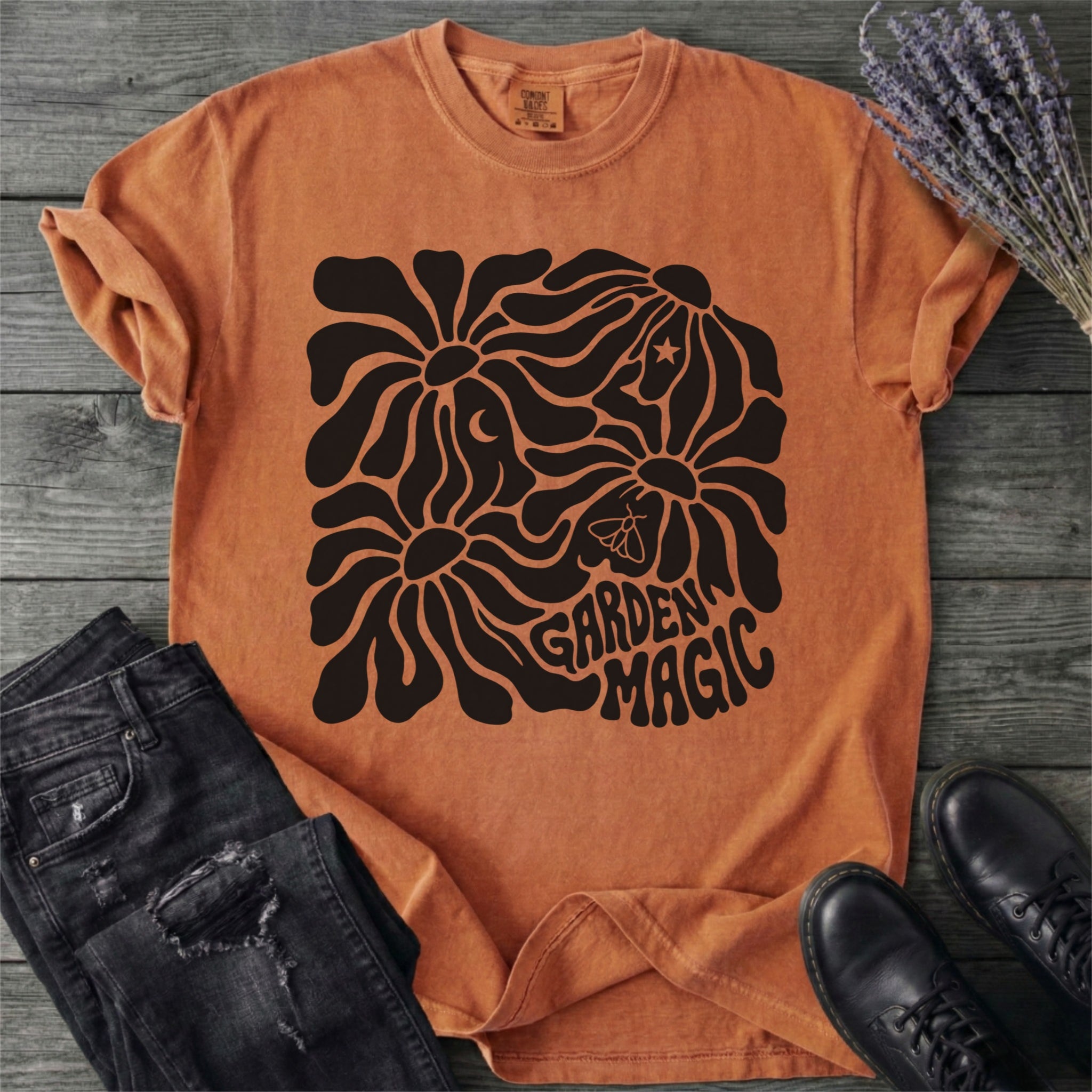 Garden Magic Retro Flowers T-Shirt