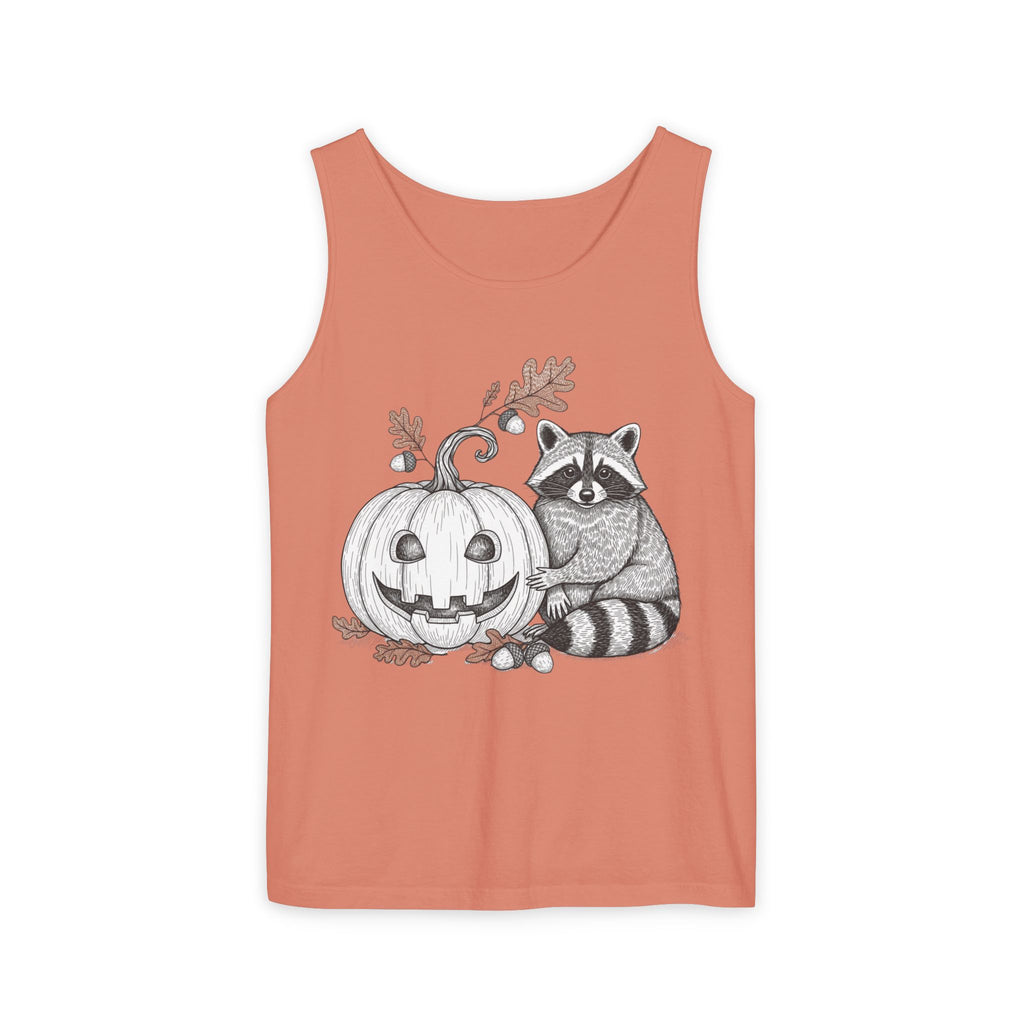 Raccoon And Pumpkin Tank Top