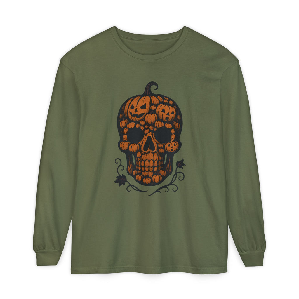 Pumpkin Skull Long Sleeve T-Shirt