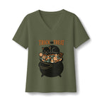 Trick Or Treat Candy Cauldron V-Neck T-Shirt