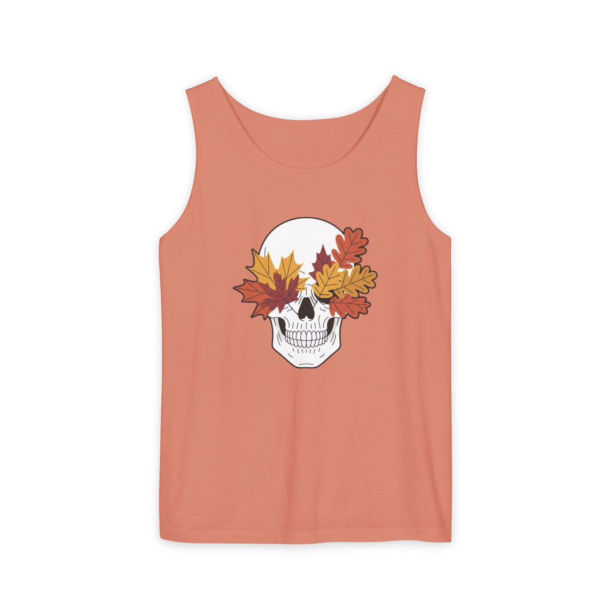 Fall Leaf Skull Tank Top