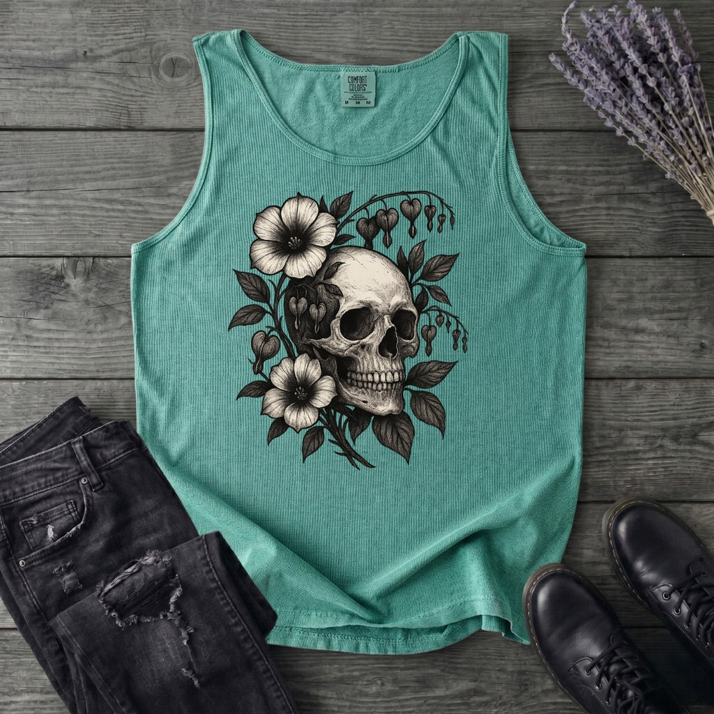 Bleeding Hearts Skull Tank Top
