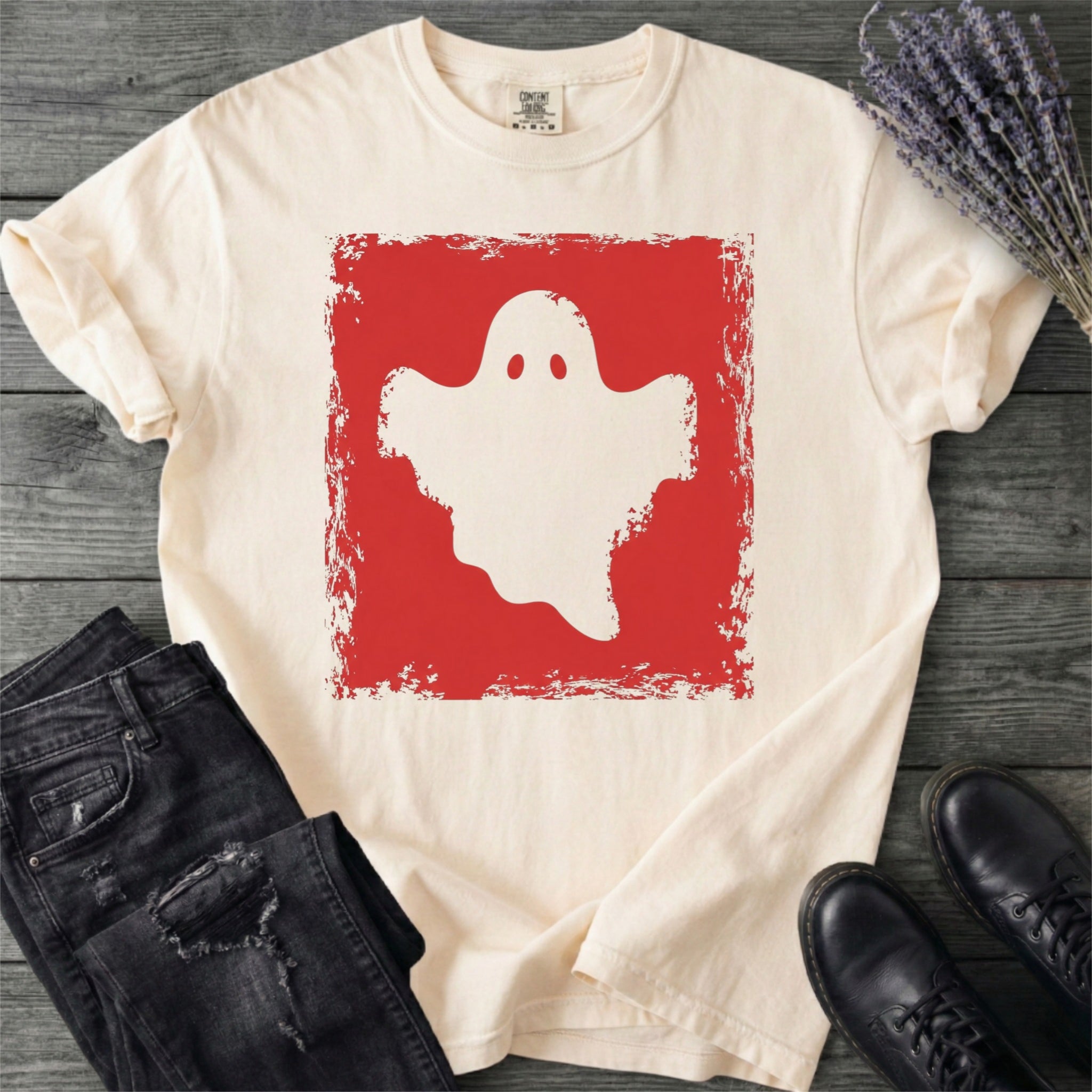 Grunge Stencil Ghost T-Shirt
