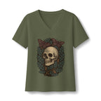 Skull And Moths V-Neck T-Shirt