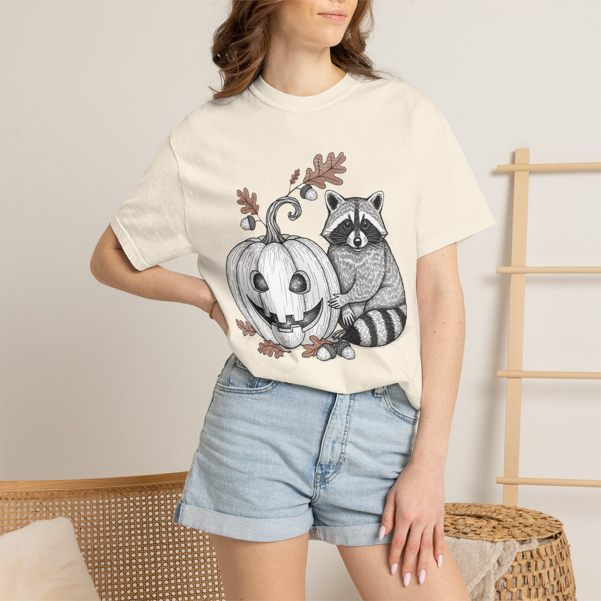 Raccoon And Pumpkin T-Shirt