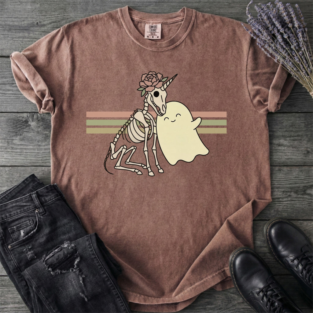 Unicorn Skeleton Ghost Hug T-Shirt