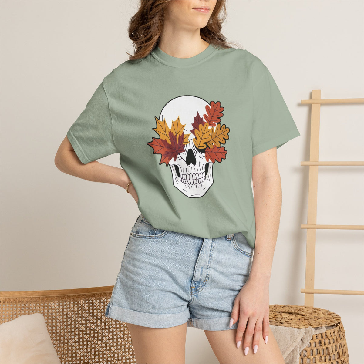 Fall Leaf Skull T-Shirt