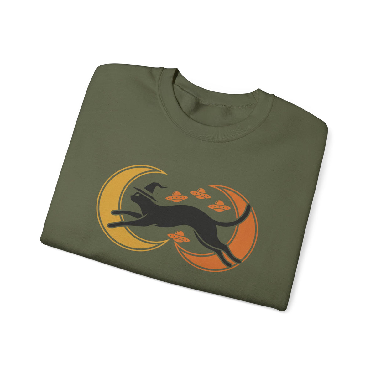 Witch Cat Celestial Ufo Sweatshirt