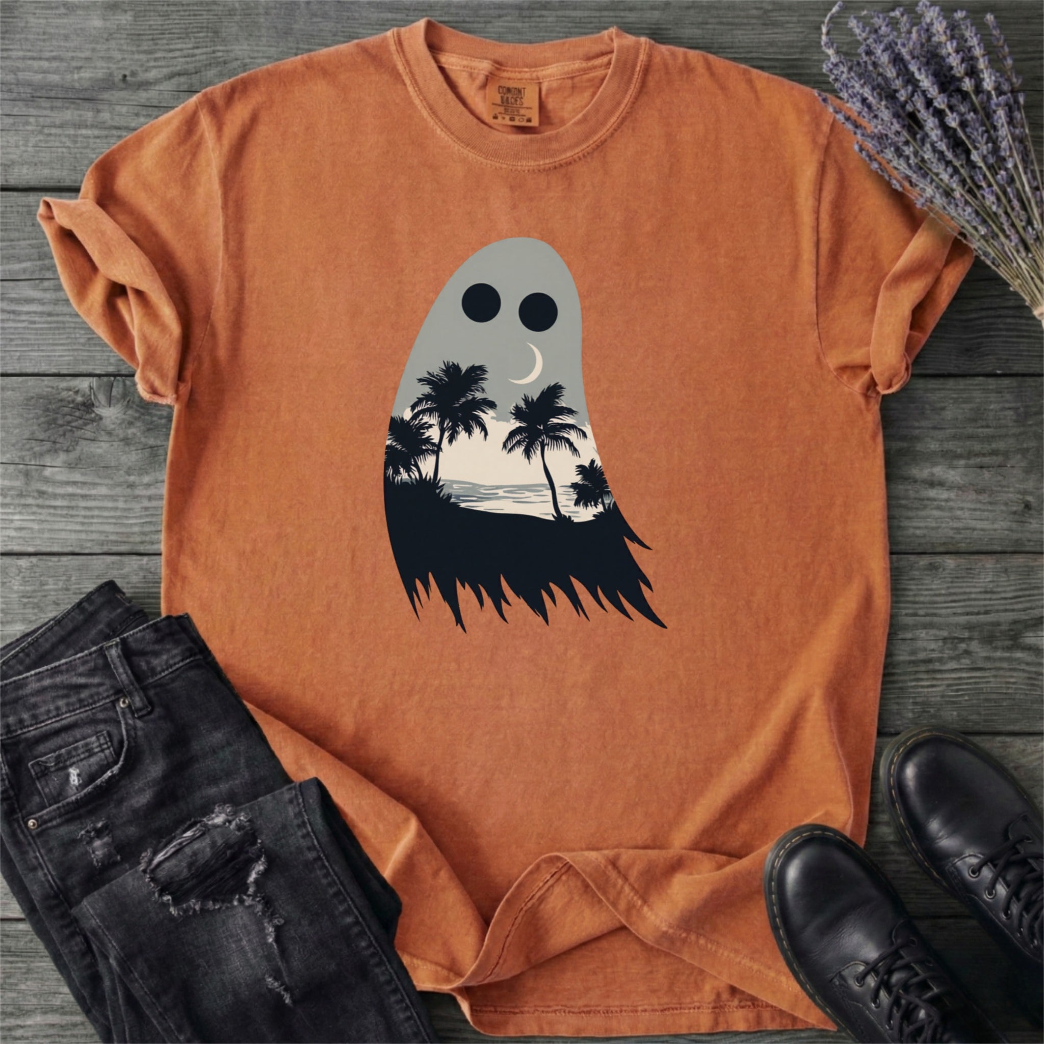 Tropical Ghost Silhouette T-Shirt