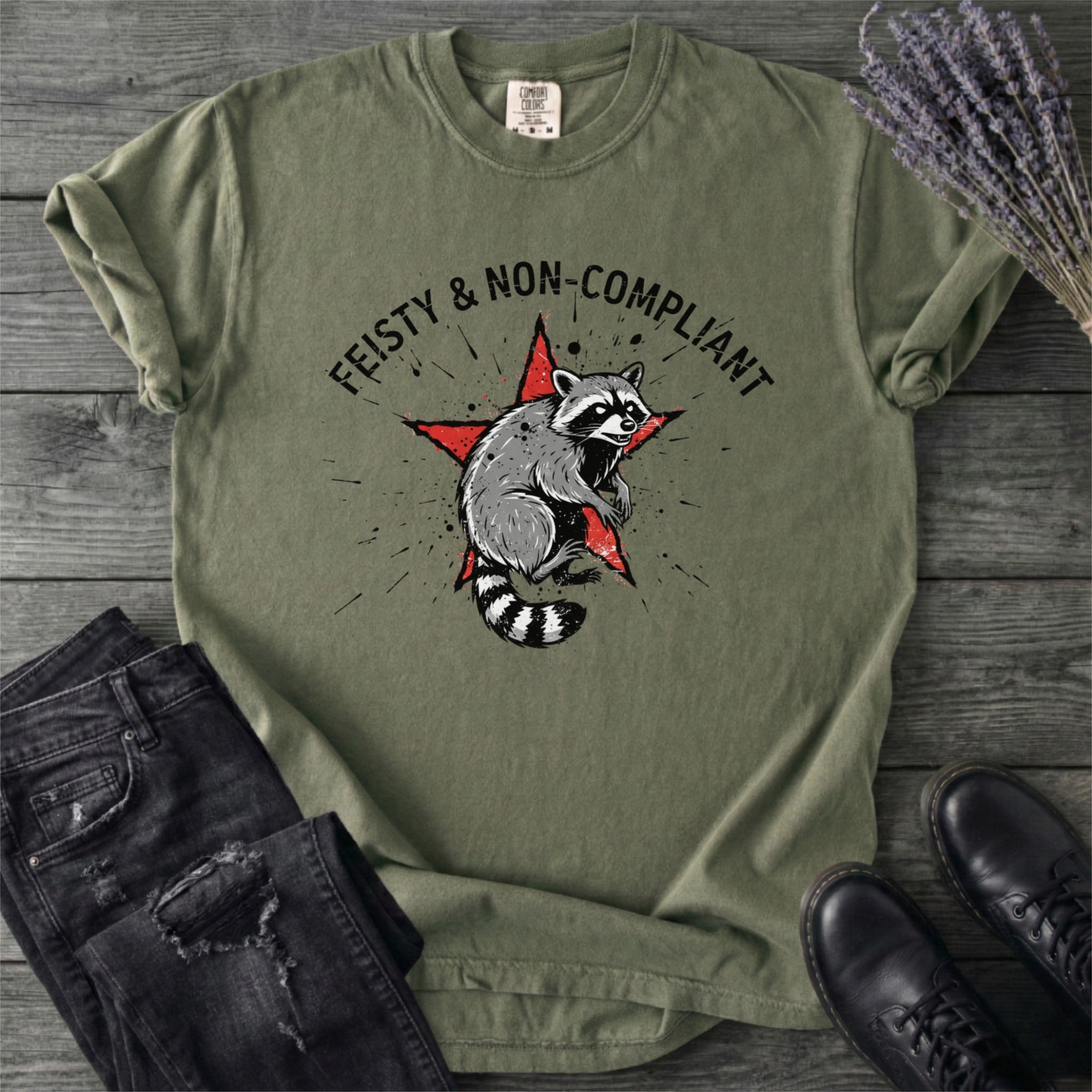Feisty Non Compliant Raccoon T-Shirt