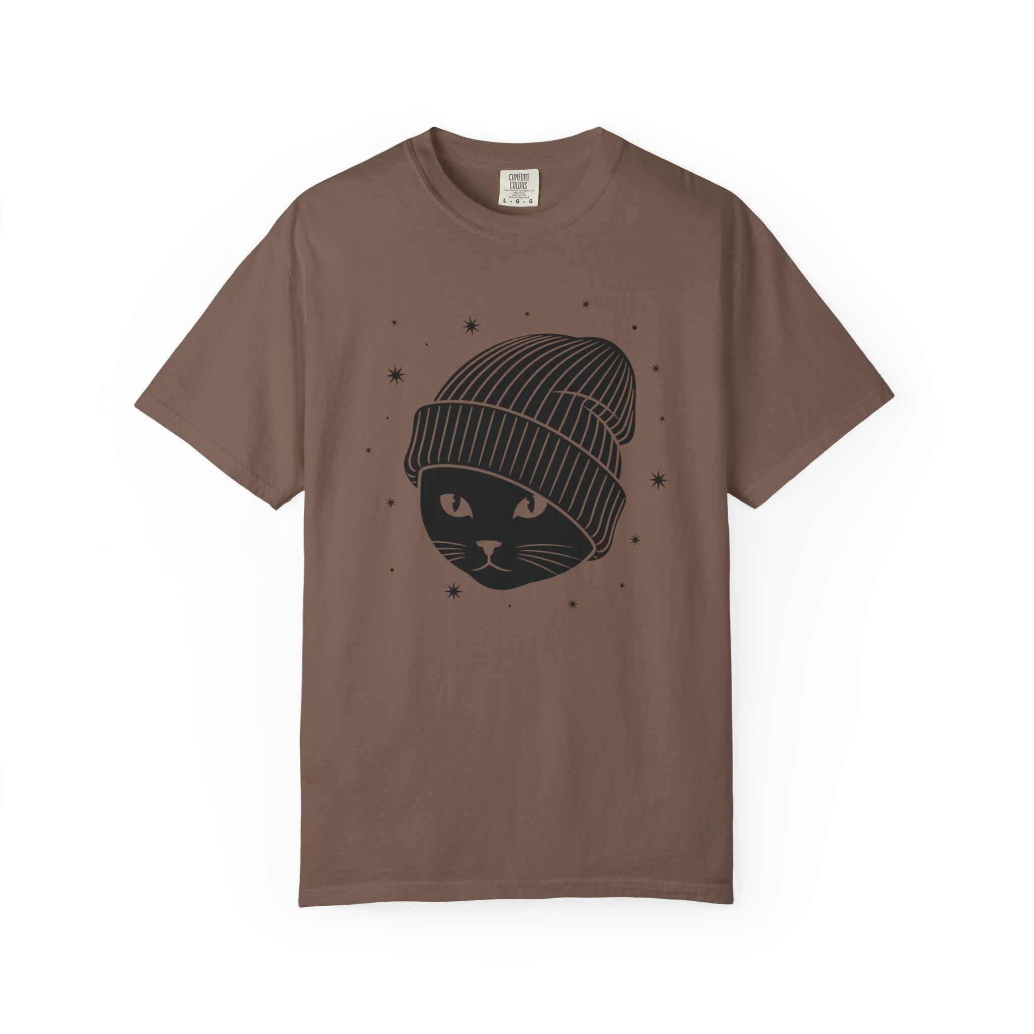 Black Cat Beanie T-Shirt