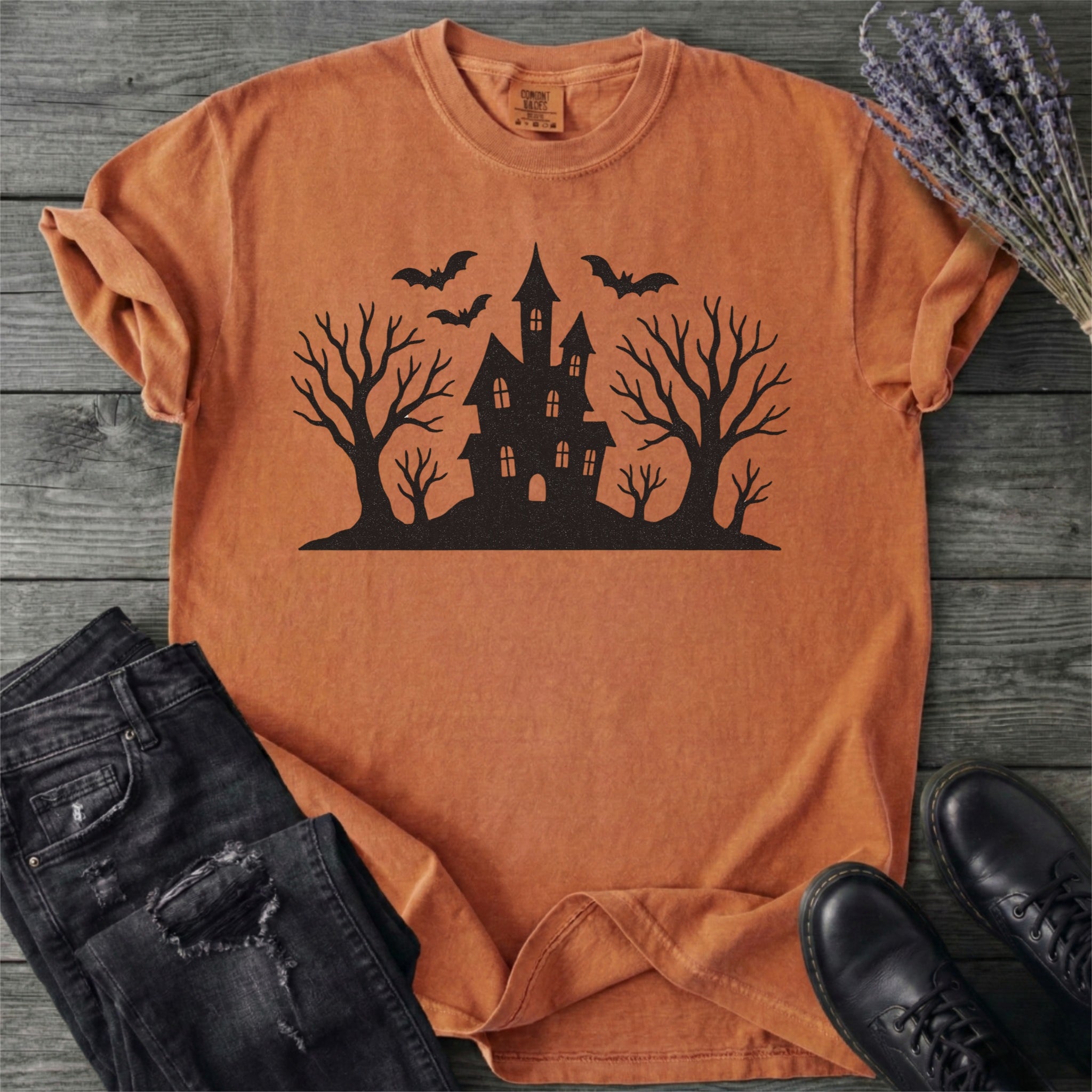 Haunted House Silhouette T-Shirt