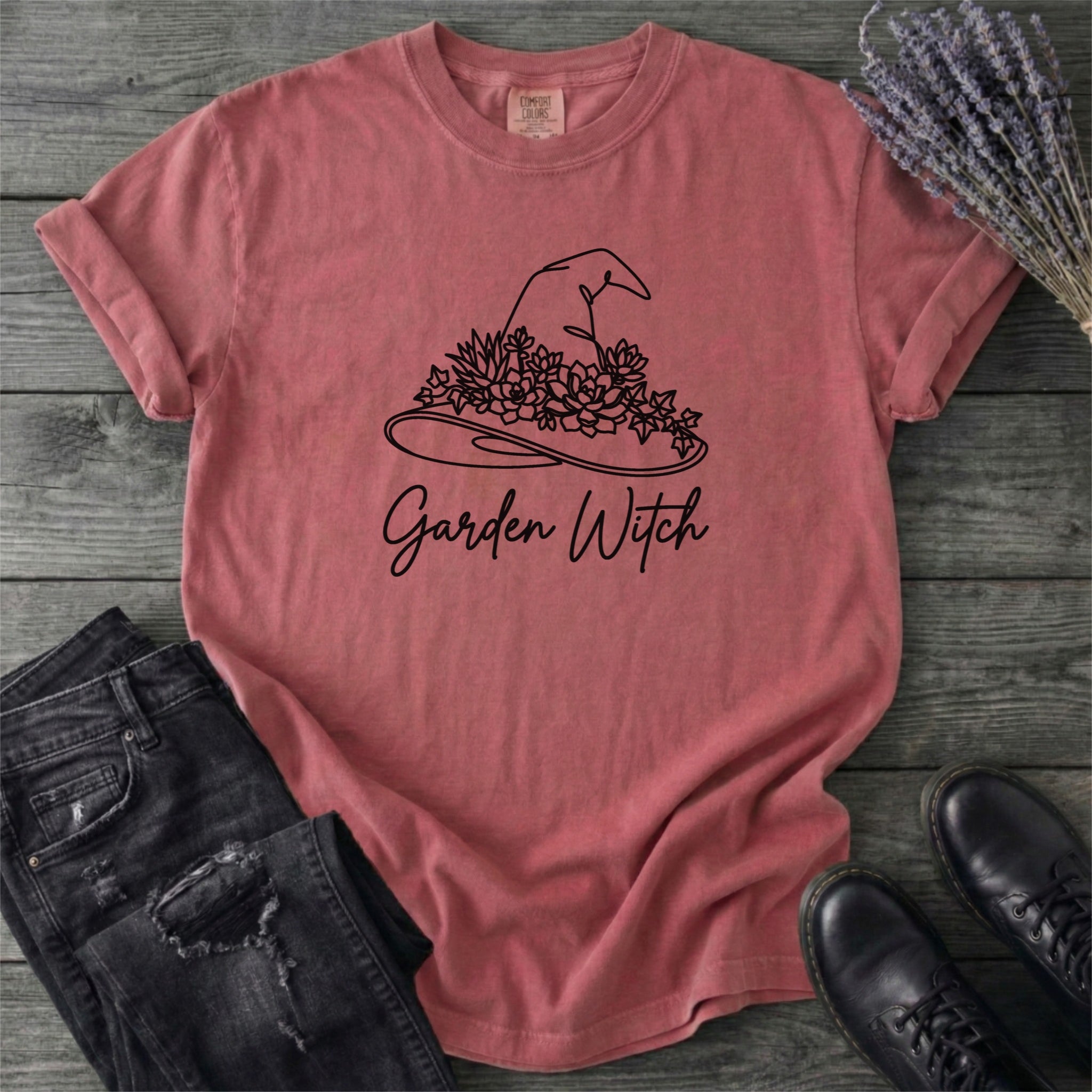 Garden Witch Floral Hat T-Shirt