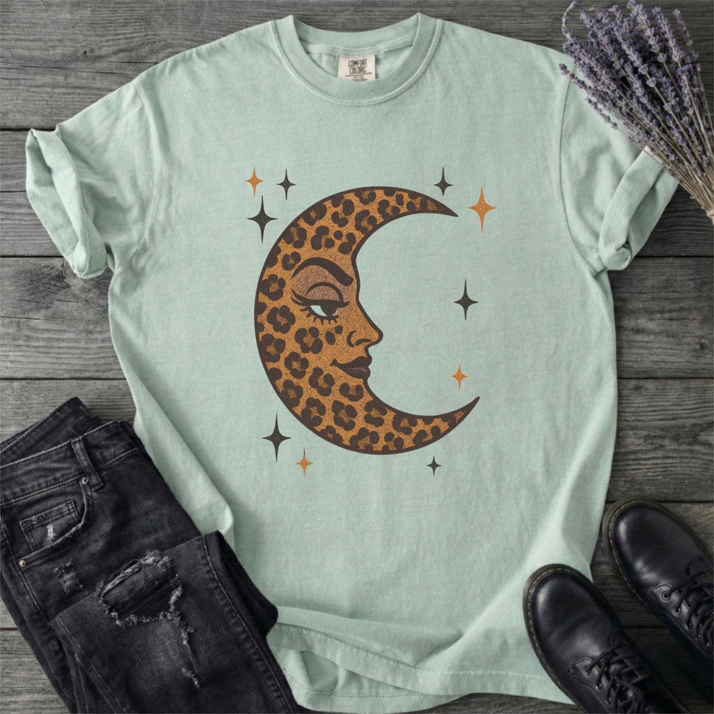 Leopard Print Crescent Moon T-Shirt