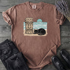 Black Cat Tiki Beach T-Shirt