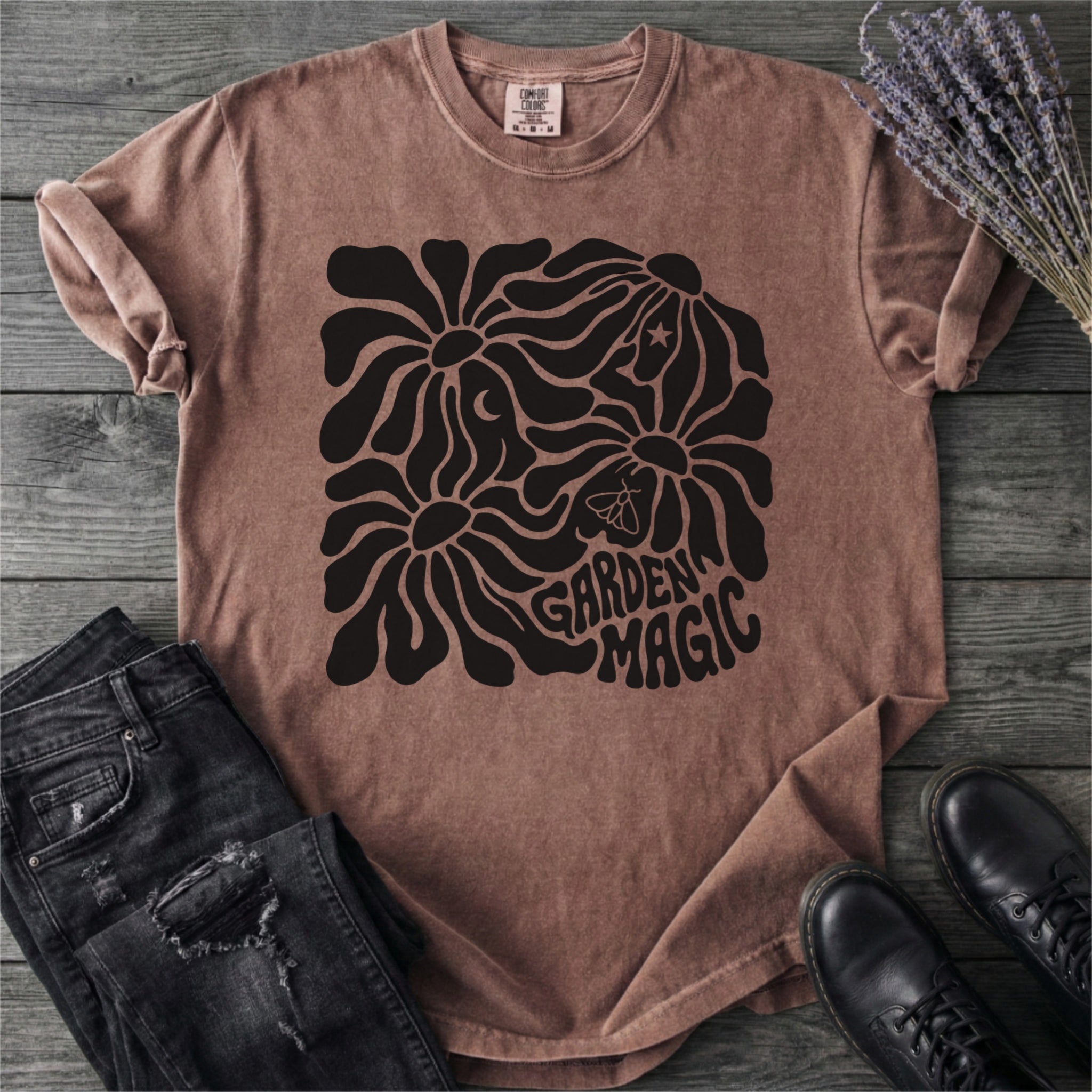 Garden Magic Retro Flowers T-Shirt