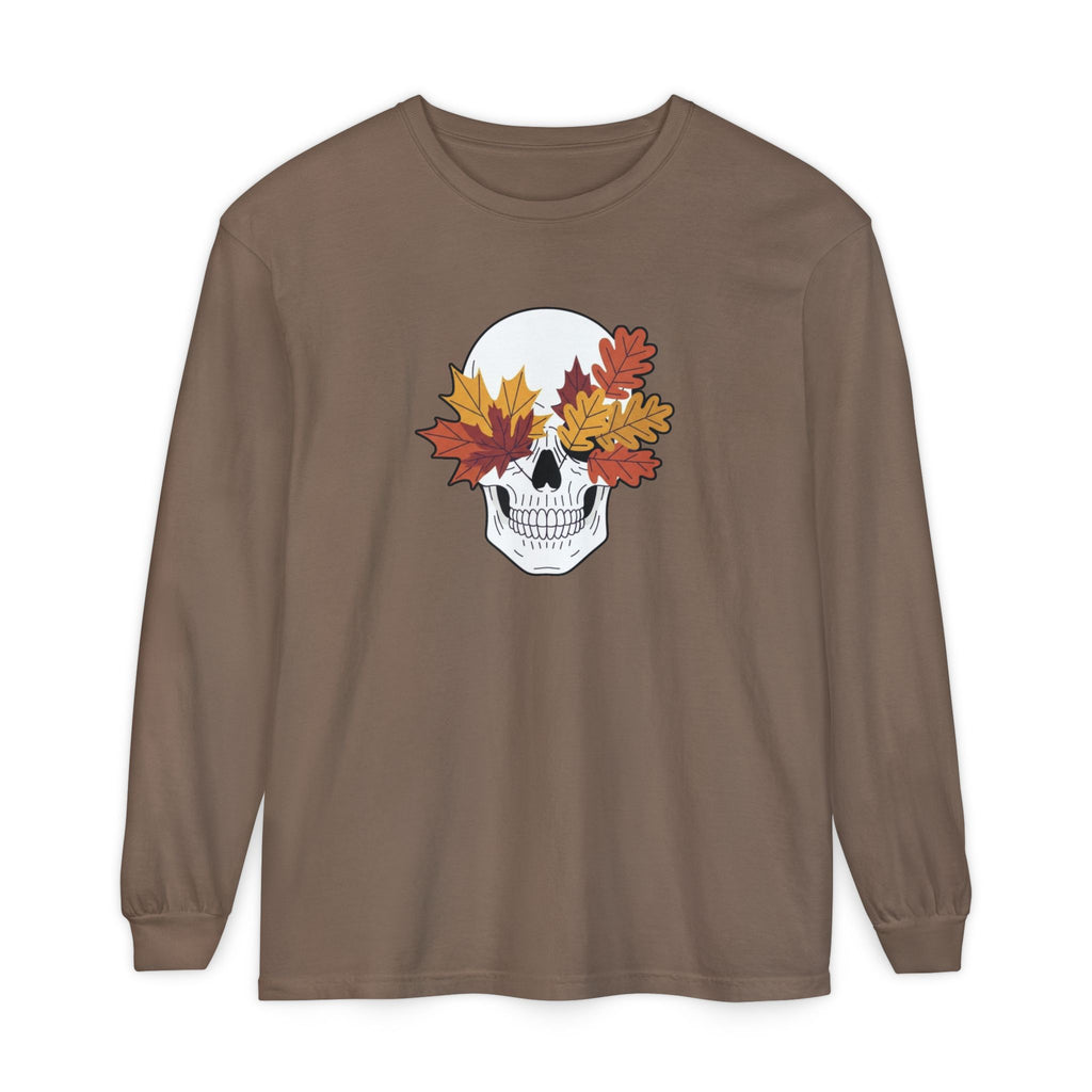 Fall Leaf Skull Long Sleeve T-Shirt