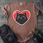 Black Cat Heart T-Shirt