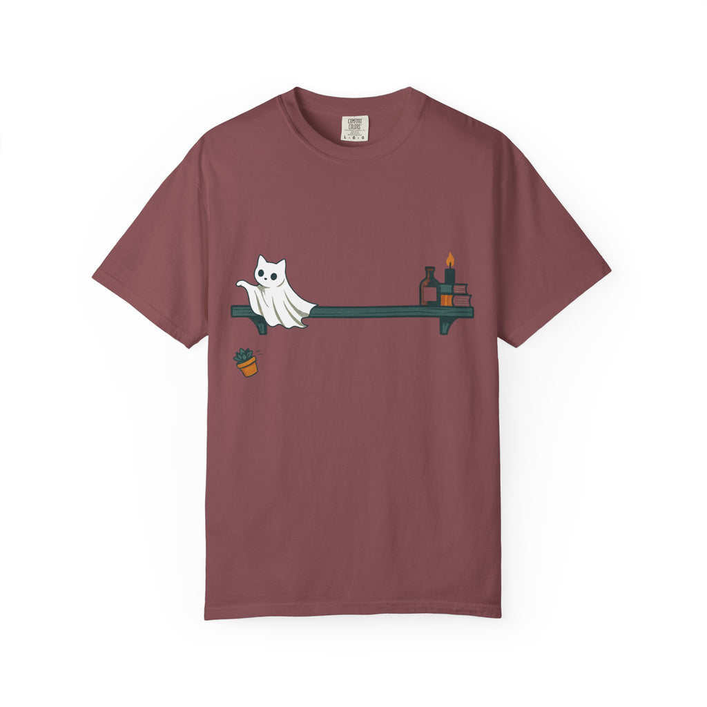 Ghost Cat Knocking Off T-Shirt