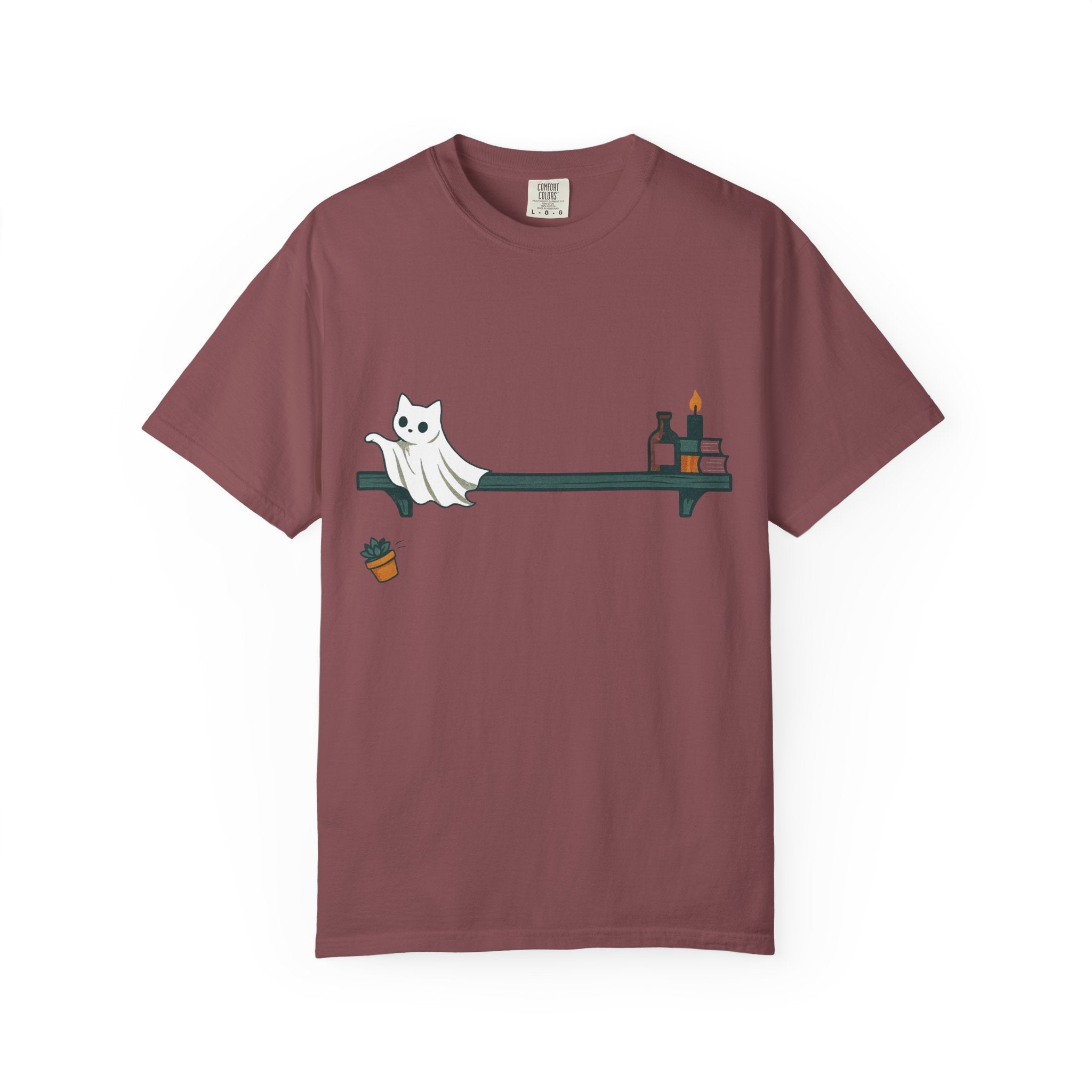 Ghost Cat Knocking Off T-Shirt