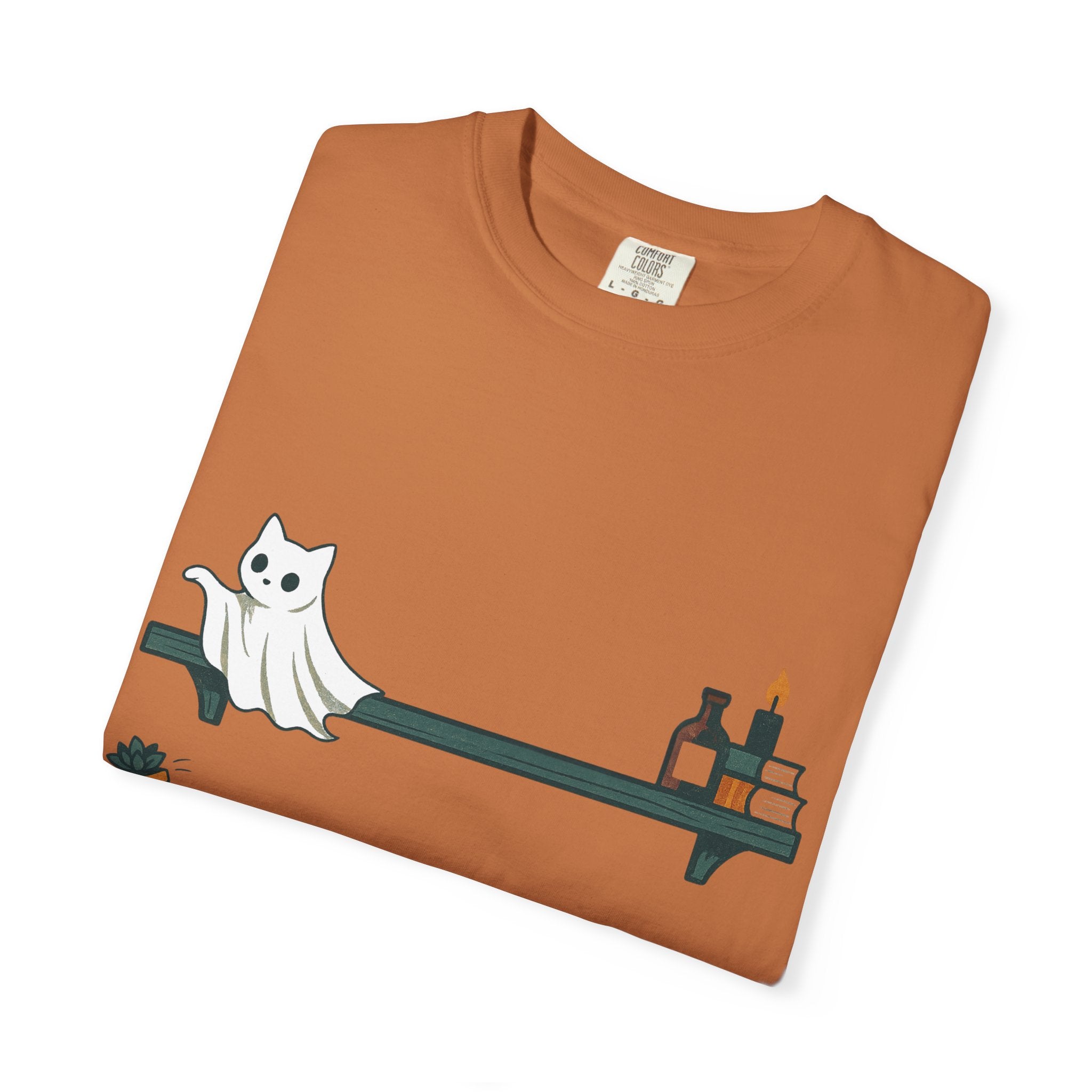 Ghost Cat Knocking Off T-Shirt