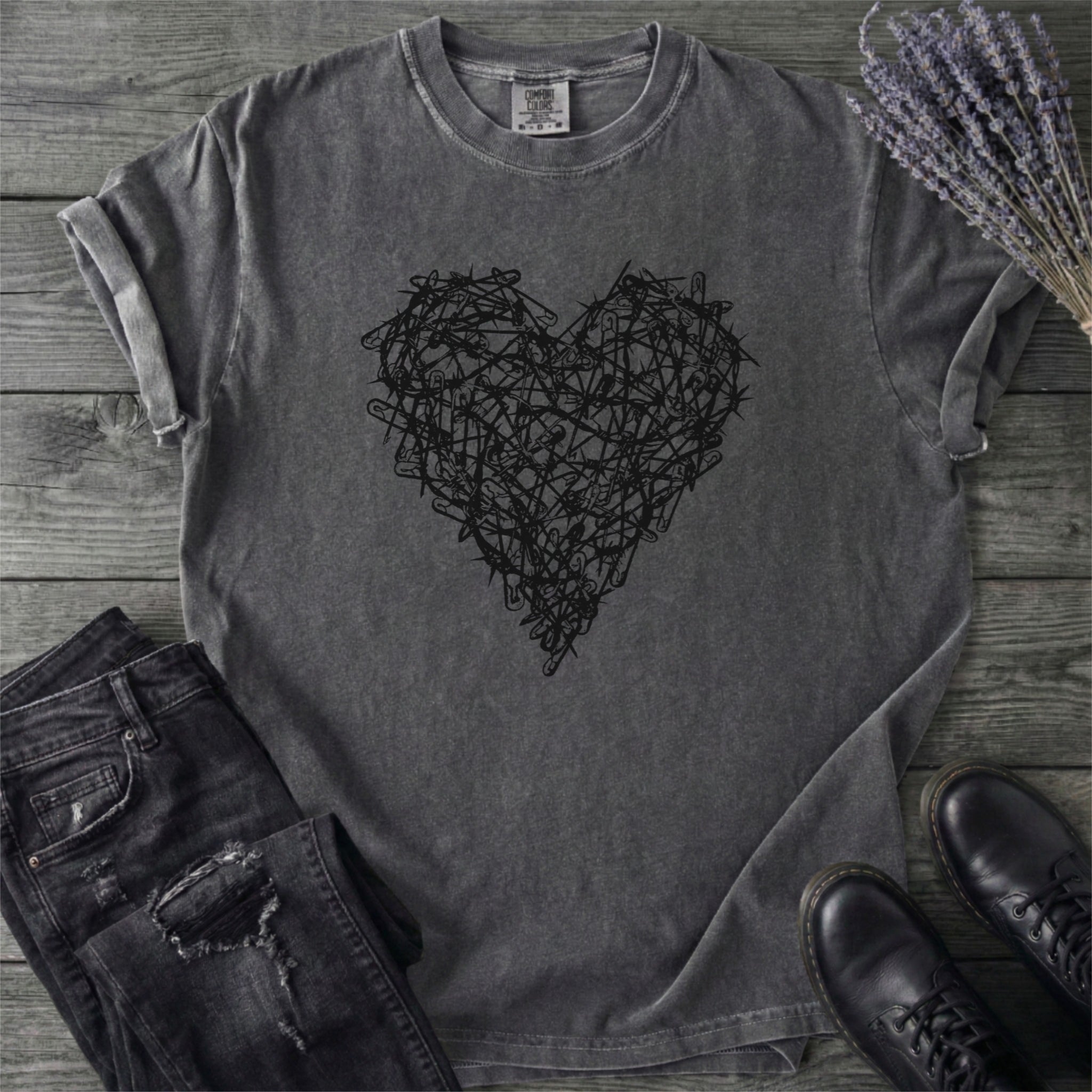 Safety Pin Heart T-Shirt