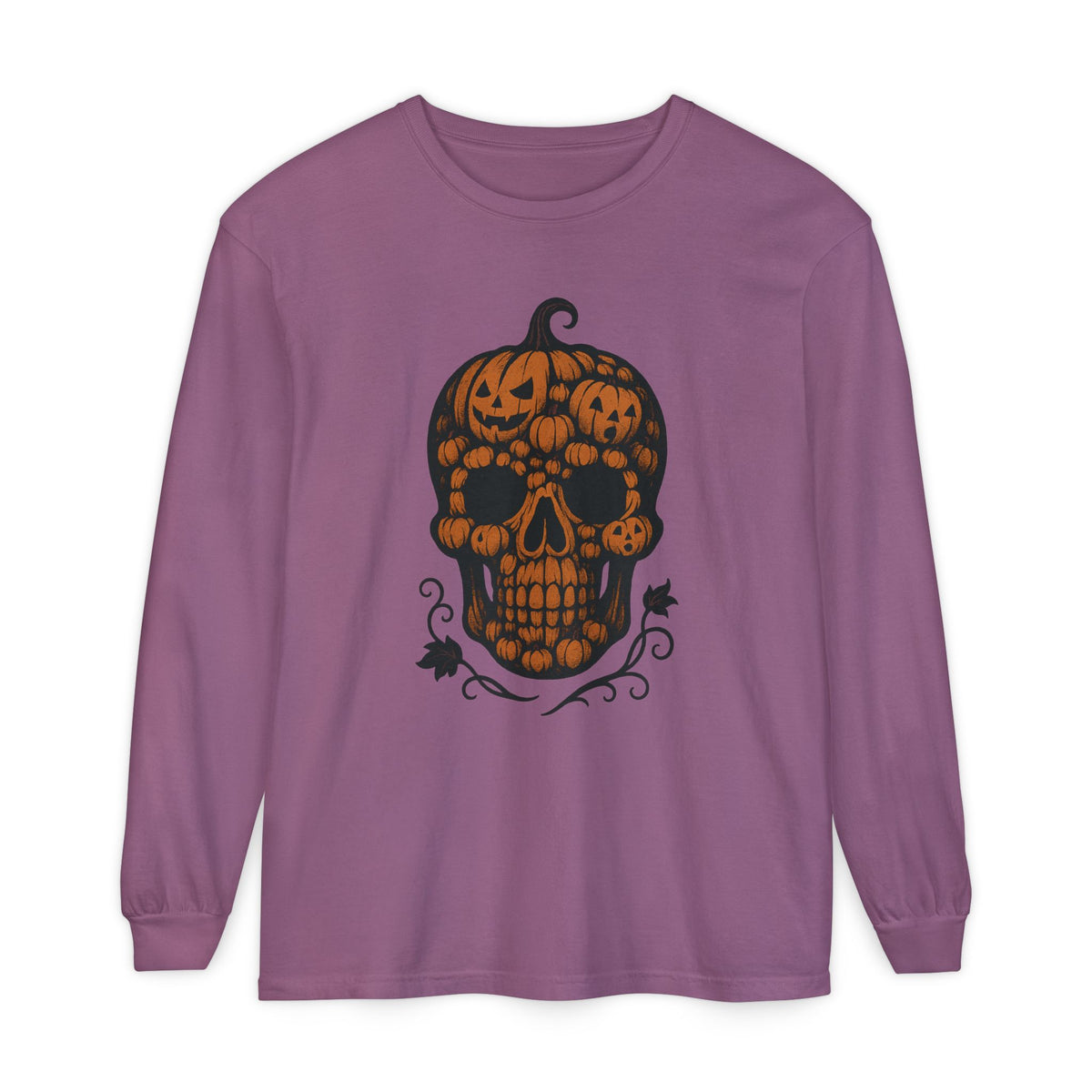 Pumpkin Skull Long Sleeve T-Shirt
