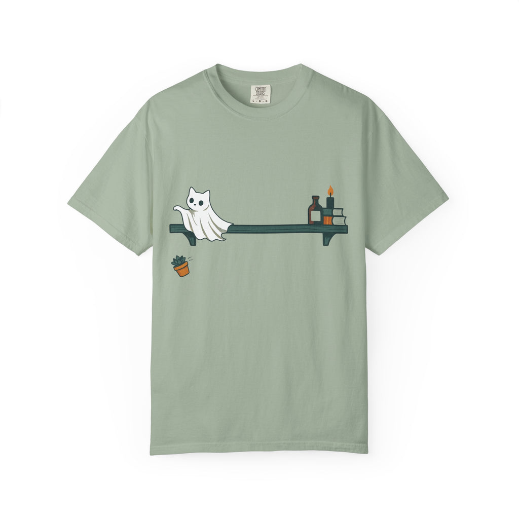 Ghost Cat Knocking Off T-Shirt
